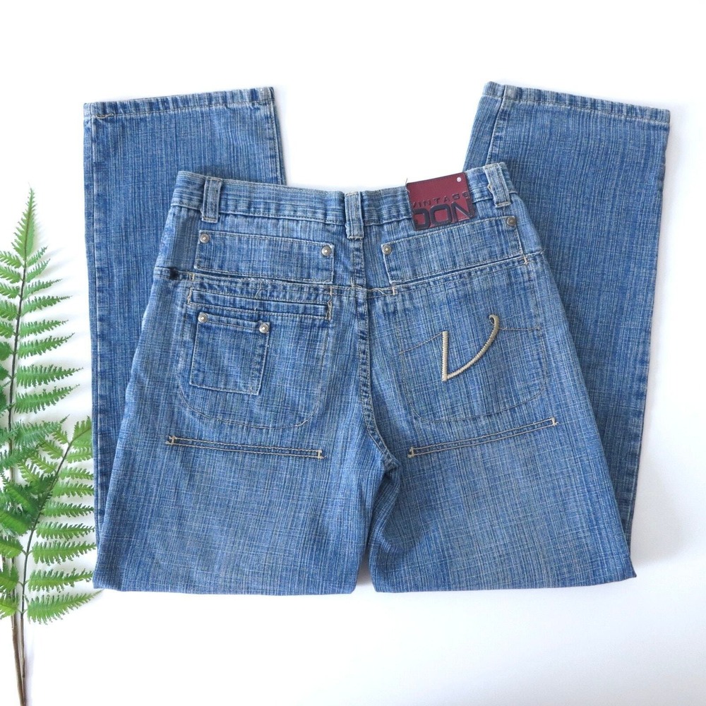 Y2K Medium Wash High Rise Loose Fit Cotton Denim Jeans | 14 Girls or Women's 4